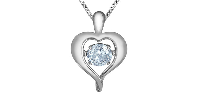Lab-Grown Heart Pulse Diamond Pendant, 0.25TDW