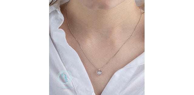 Lab-Grown Heart Pulse Diamond Pendant, 0.25TDW