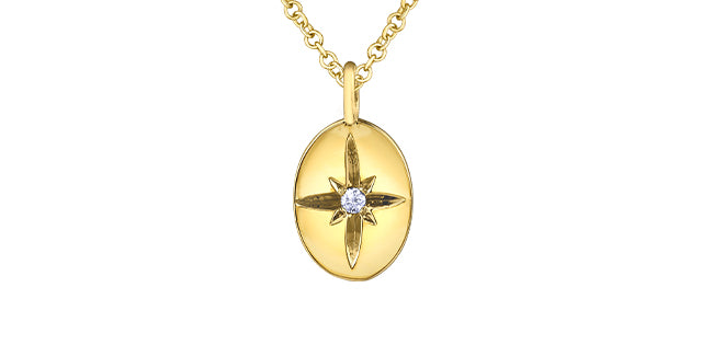10K Star Disc Pendant, 0.022TDW