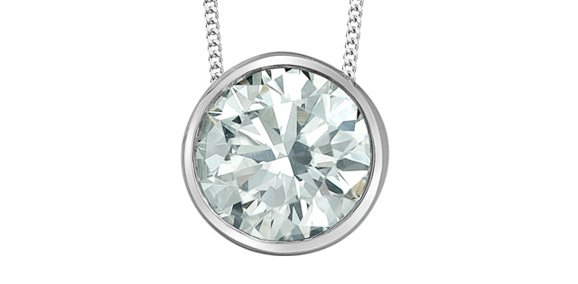 Lab-Grown, Bezel Set Solitaire Diamond Pendant, 0.50TDW