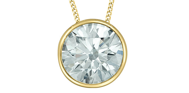 Lab-Grown, Bezel Set Diamond Pendant, 0.70TDW