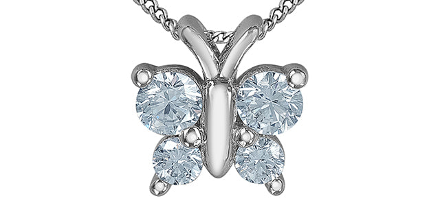 Lab-Grown Diamond Butterfly Pendant, 0.34TDW
