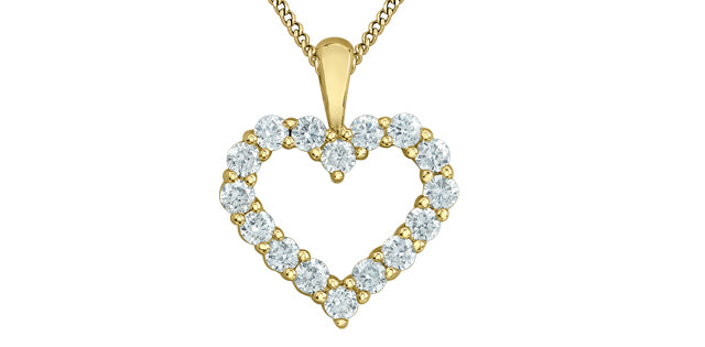 Lab-Grown Open Heart Pendant, 0.33TDW