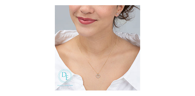 Lab-Grown Open Heart Pendant, 0.33TDW