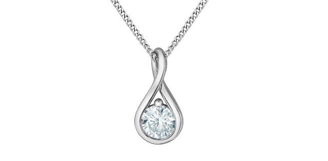 Lab-Grown Diamond Drop Pendant, 0.25TDW