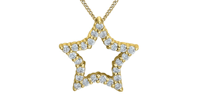 Lab-Grown Diamond Star Pendant, 0.25TDW