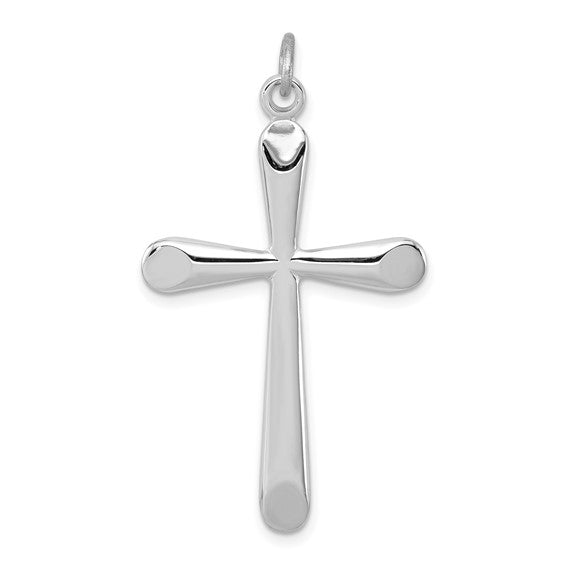 Silver Polished Flat Cross Pendant.