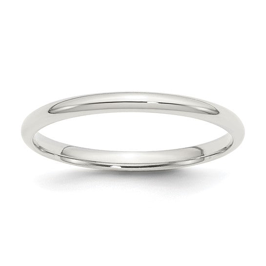 2MM Comfort Fit Sterling Silver Domed Band, size 6.0