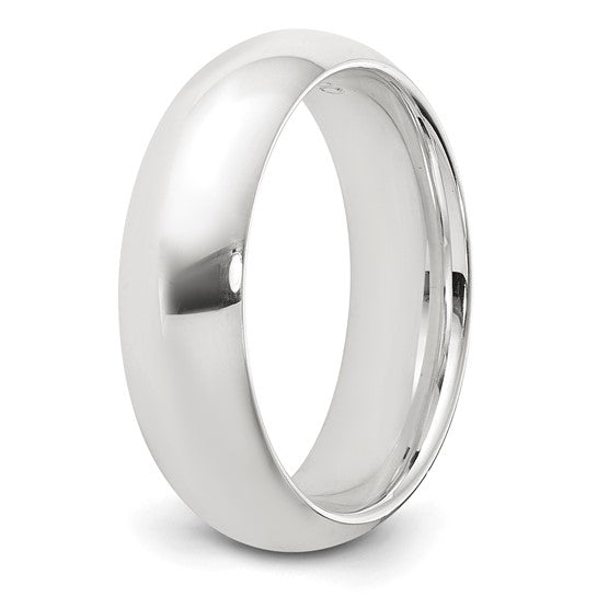 6MM Comfort Fit Sterling Silver Domed Band, size 9.5