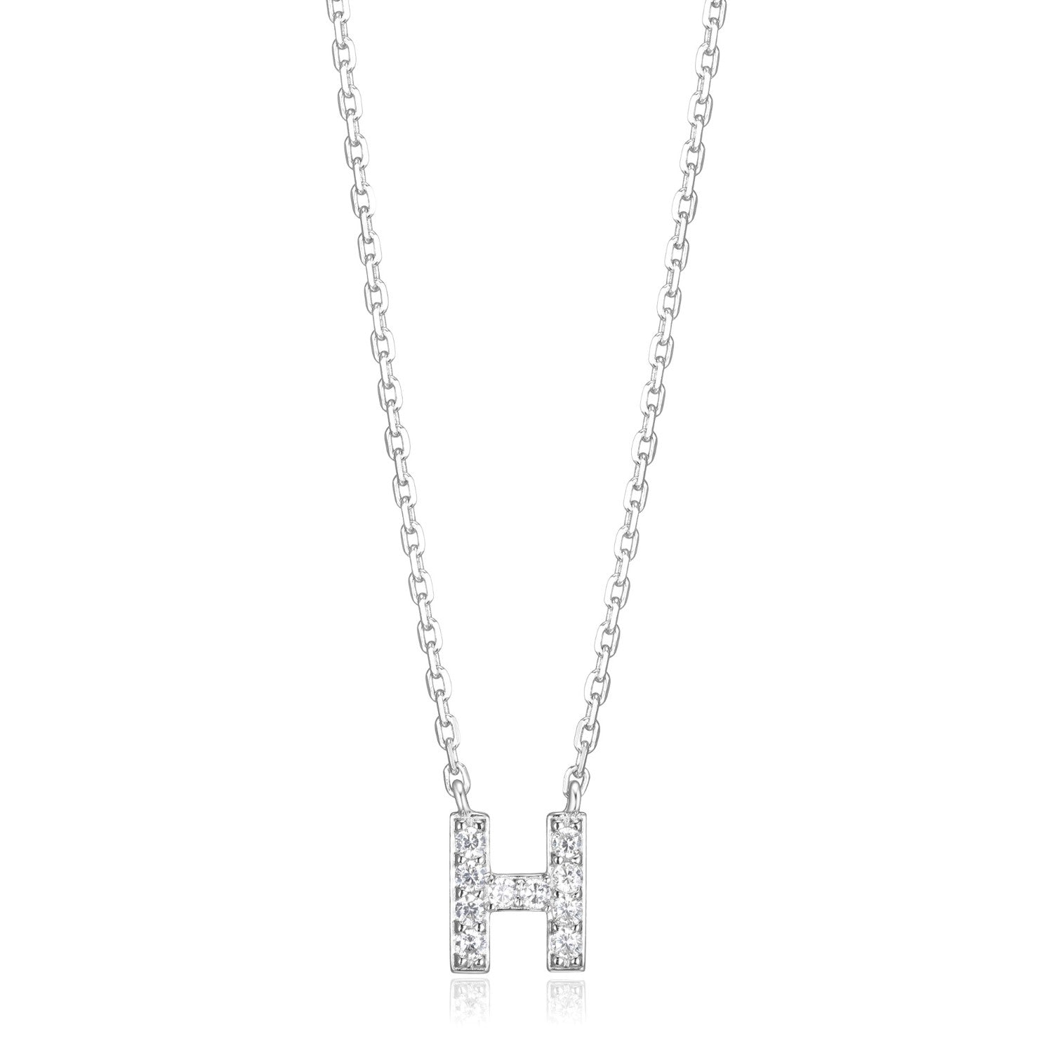 Initial H Pendant with CZ Accents.