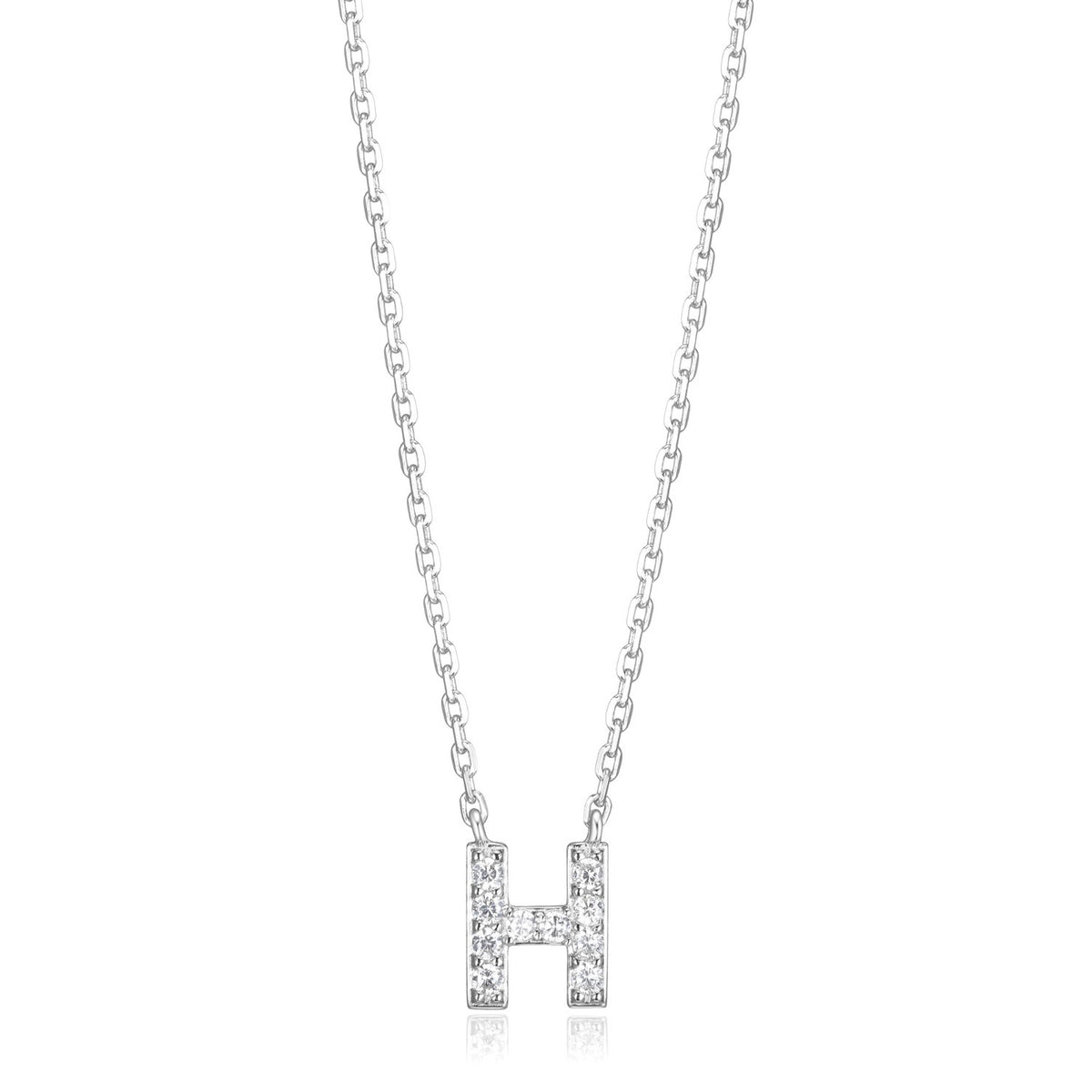 FINAL SALE - Initial H Pendant with CZ Accents.