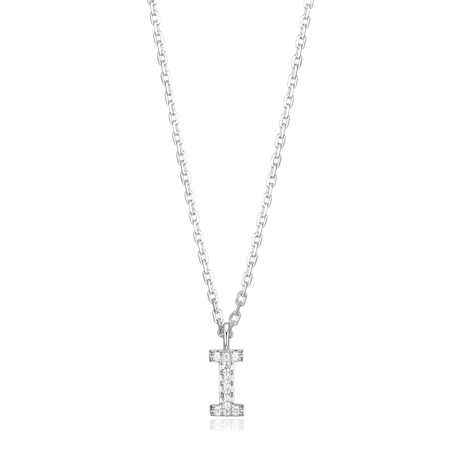 Initial I Pendant with CZ Accents
