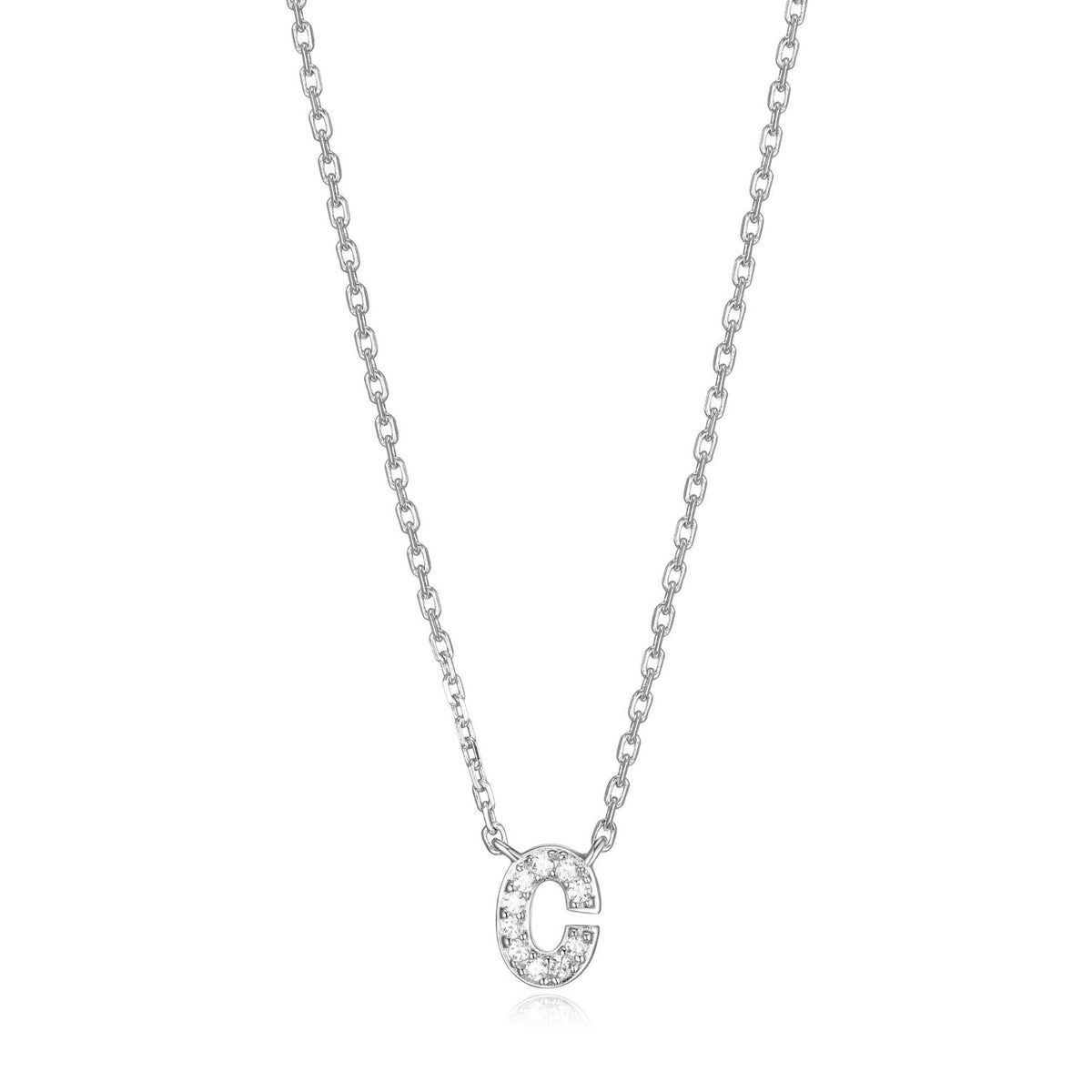 FINAL SALE - Initial C Pendant with CZ Accents