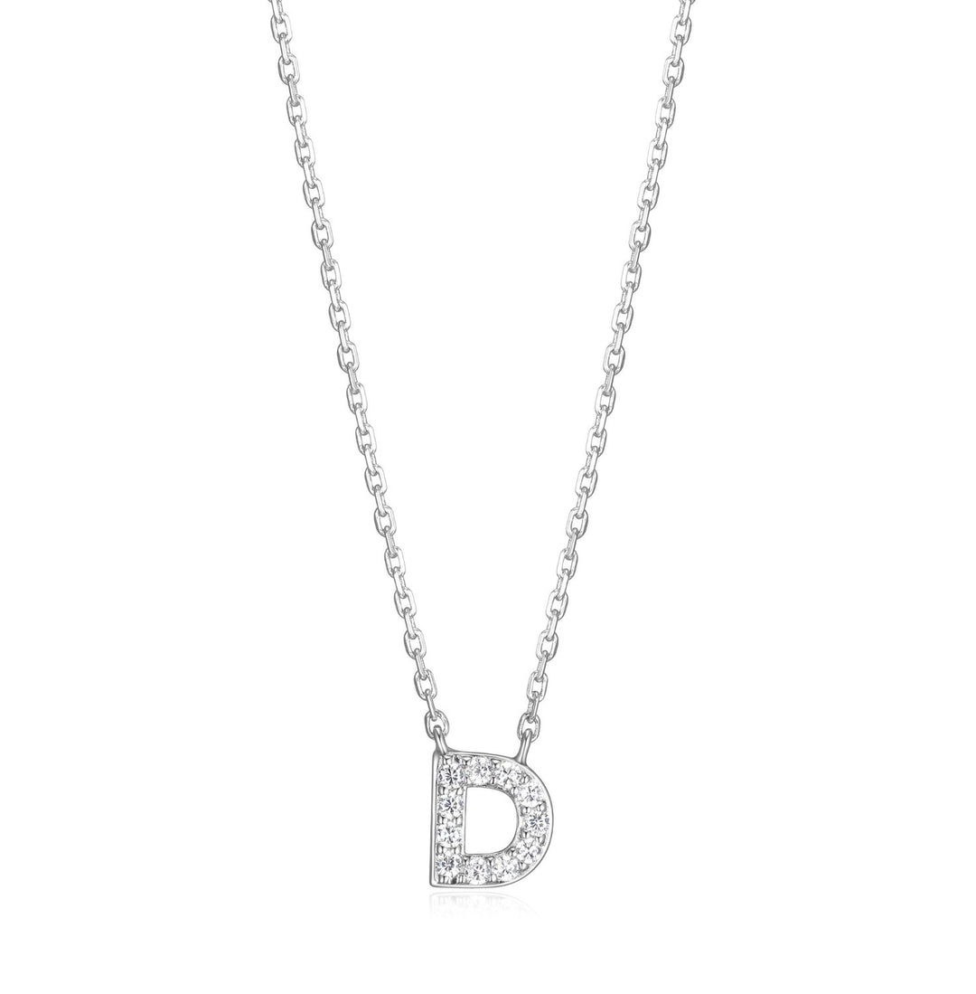 Initial D Necklace with CZ Accents