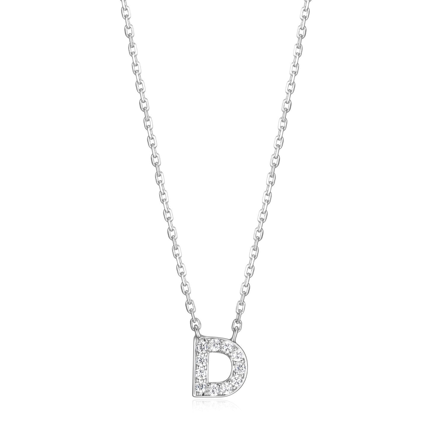 Initial D Necklace with CZ Accents