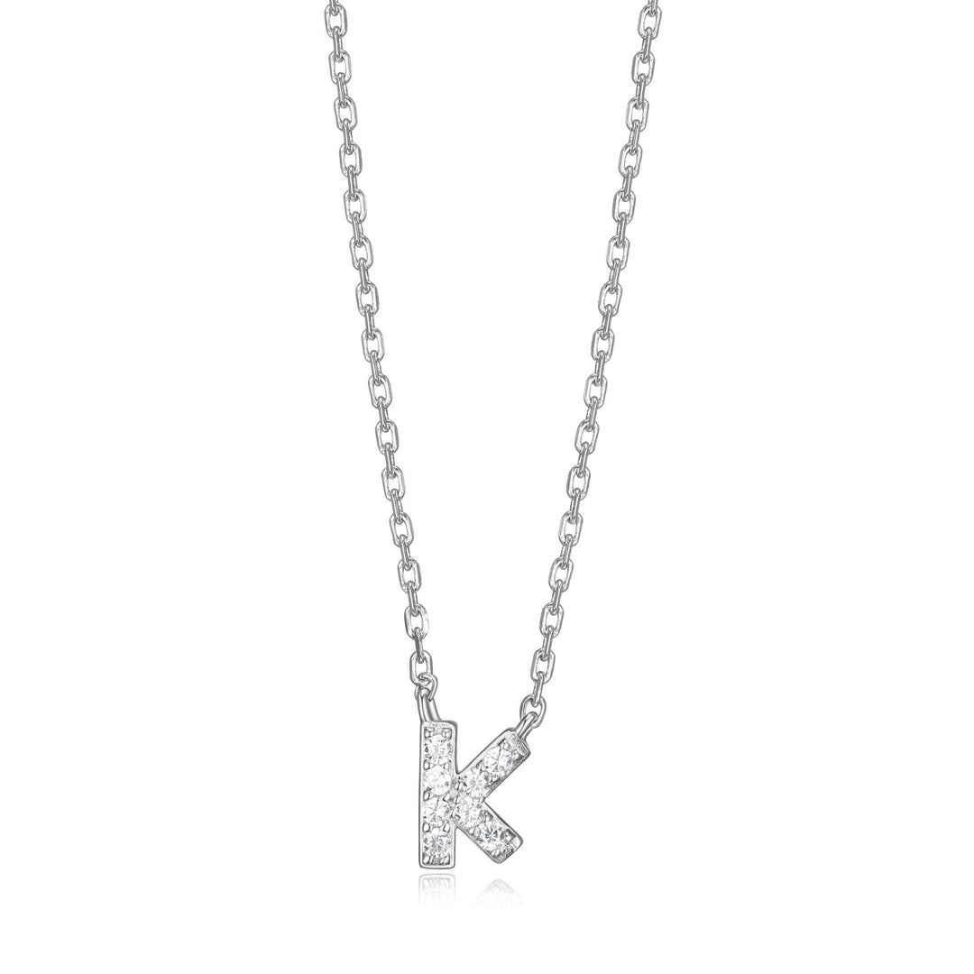 Initial K Pendant with CZ Accents