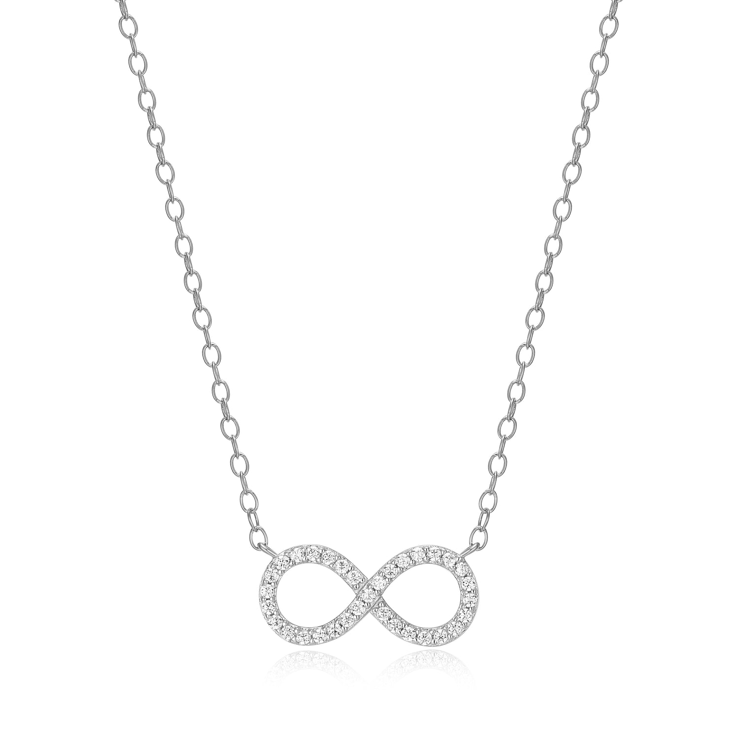 "M" Lab-Created Diamond Sterling Silver Infinity Necklace