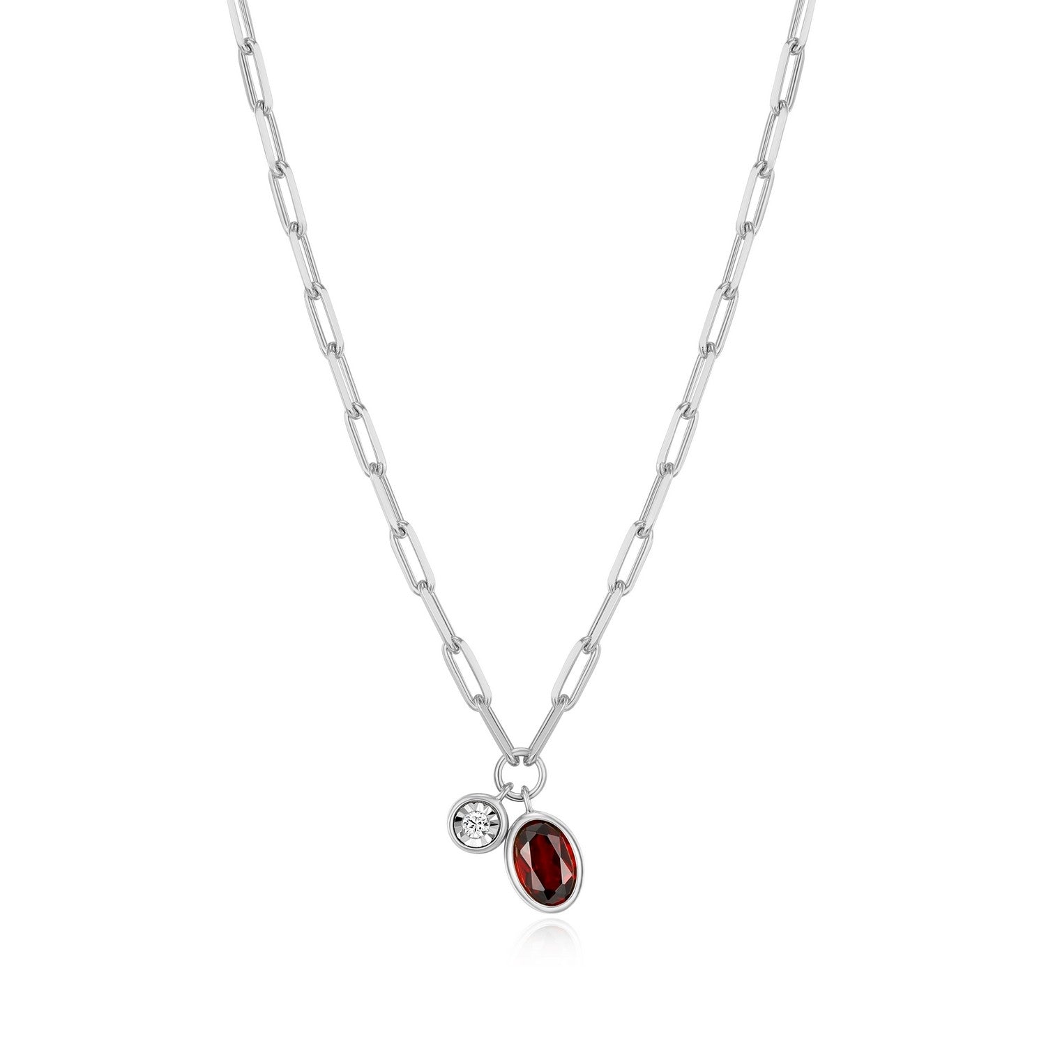 Garnet & Lab-created Diamond Pendant.