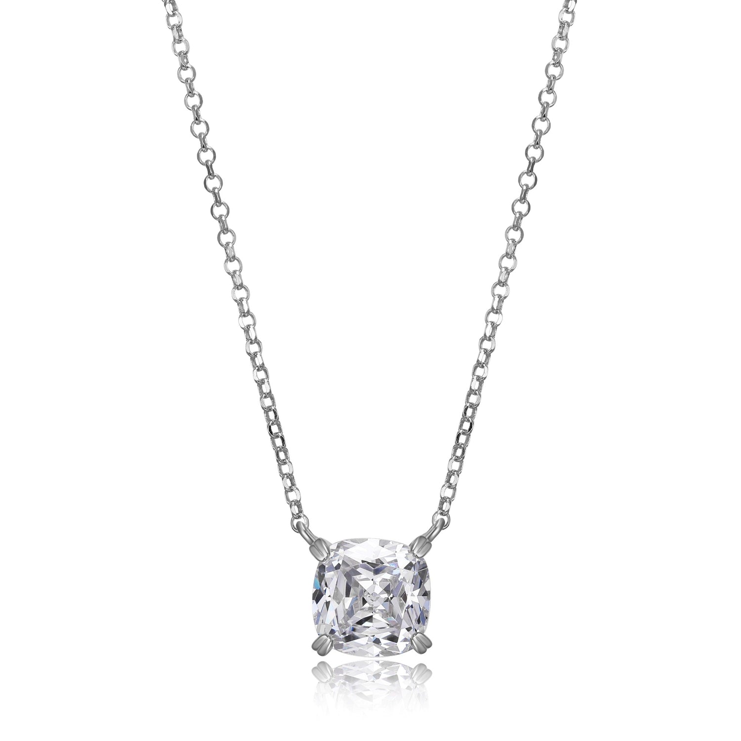 8mm Cushion Cut CZ Pendant