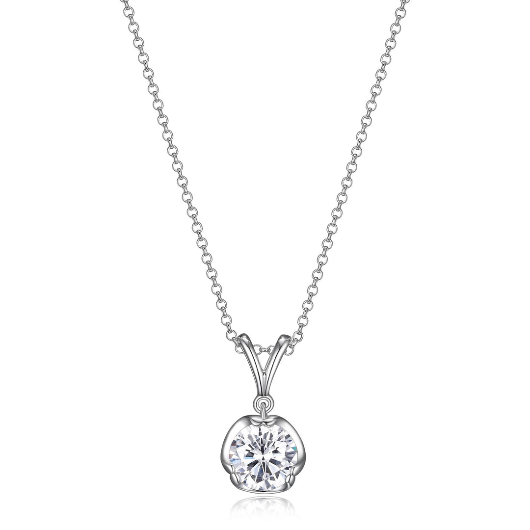 ELLE "Promise" 8mm Round CZ Solitaire Necklace