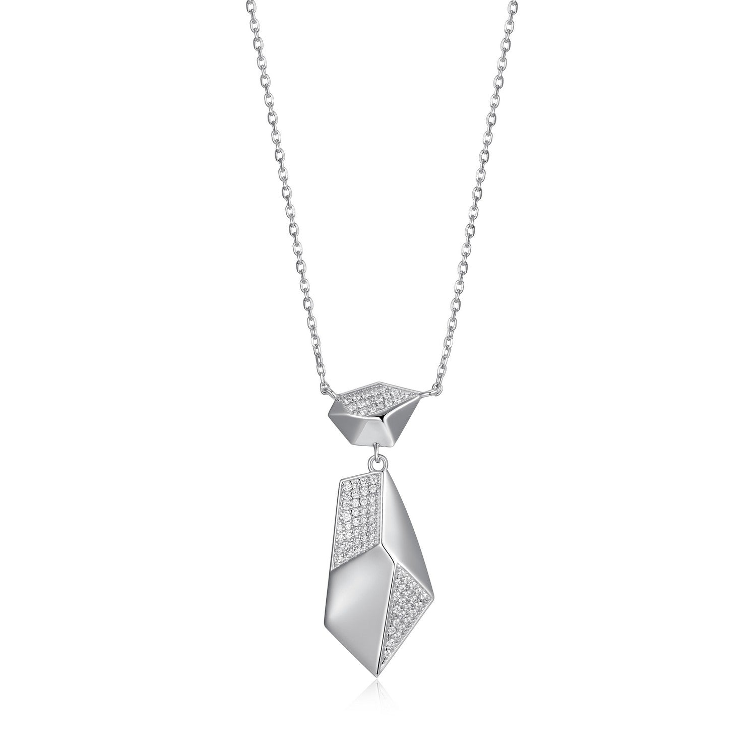 Polygon Pendant with CZ Accents.