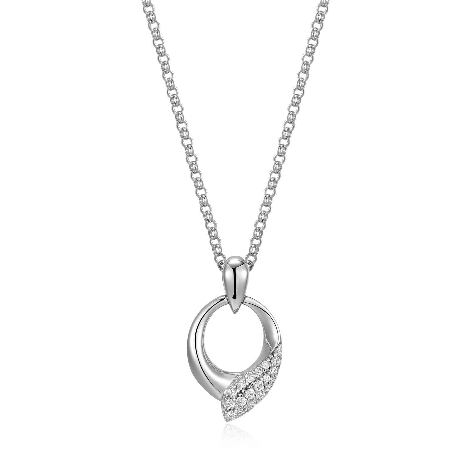Circle CZ Hug Pendant