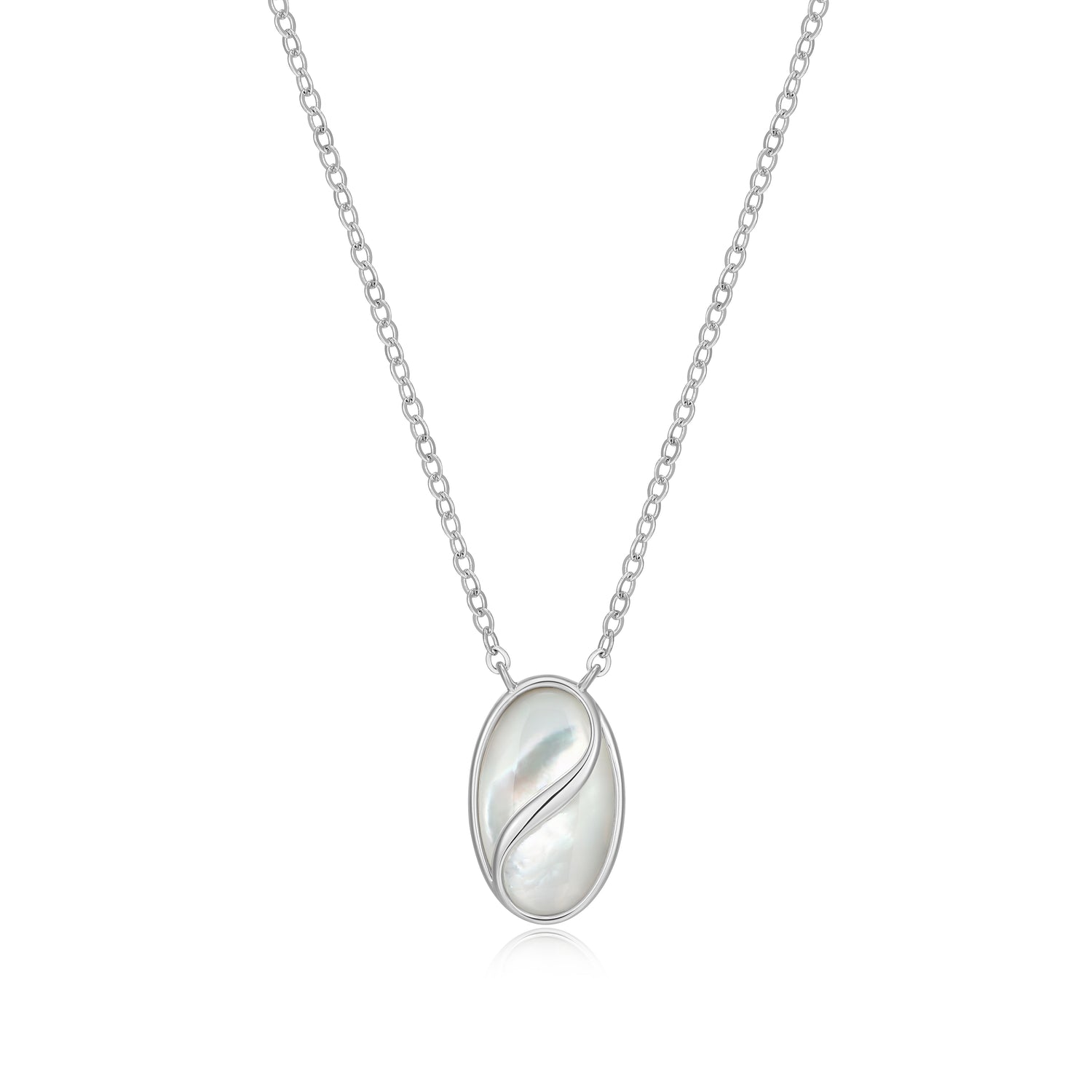ELLE "Twist" Mother of Pearl Pendant Necklace