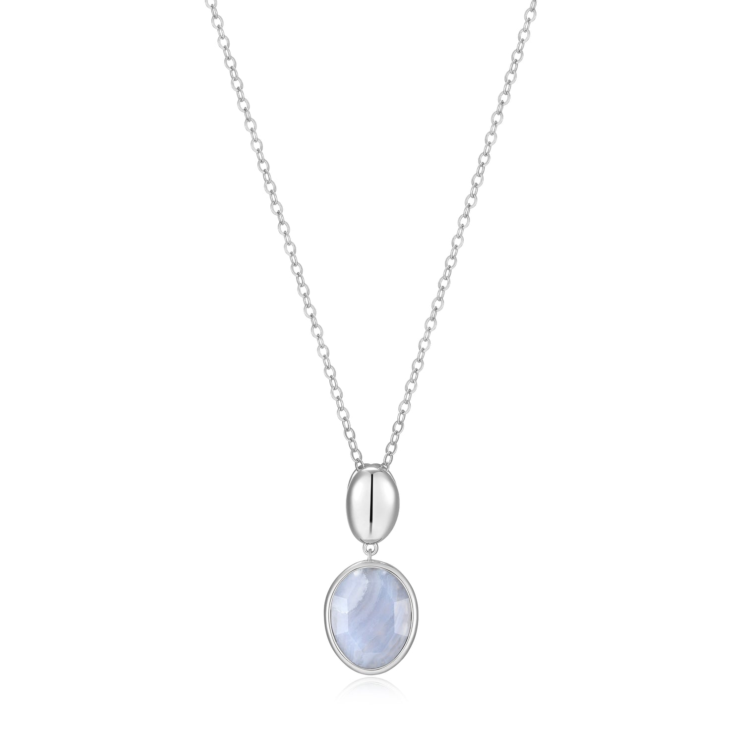 ELLE "Riviere Gems" Blue Lace Agate Pendant Necklace