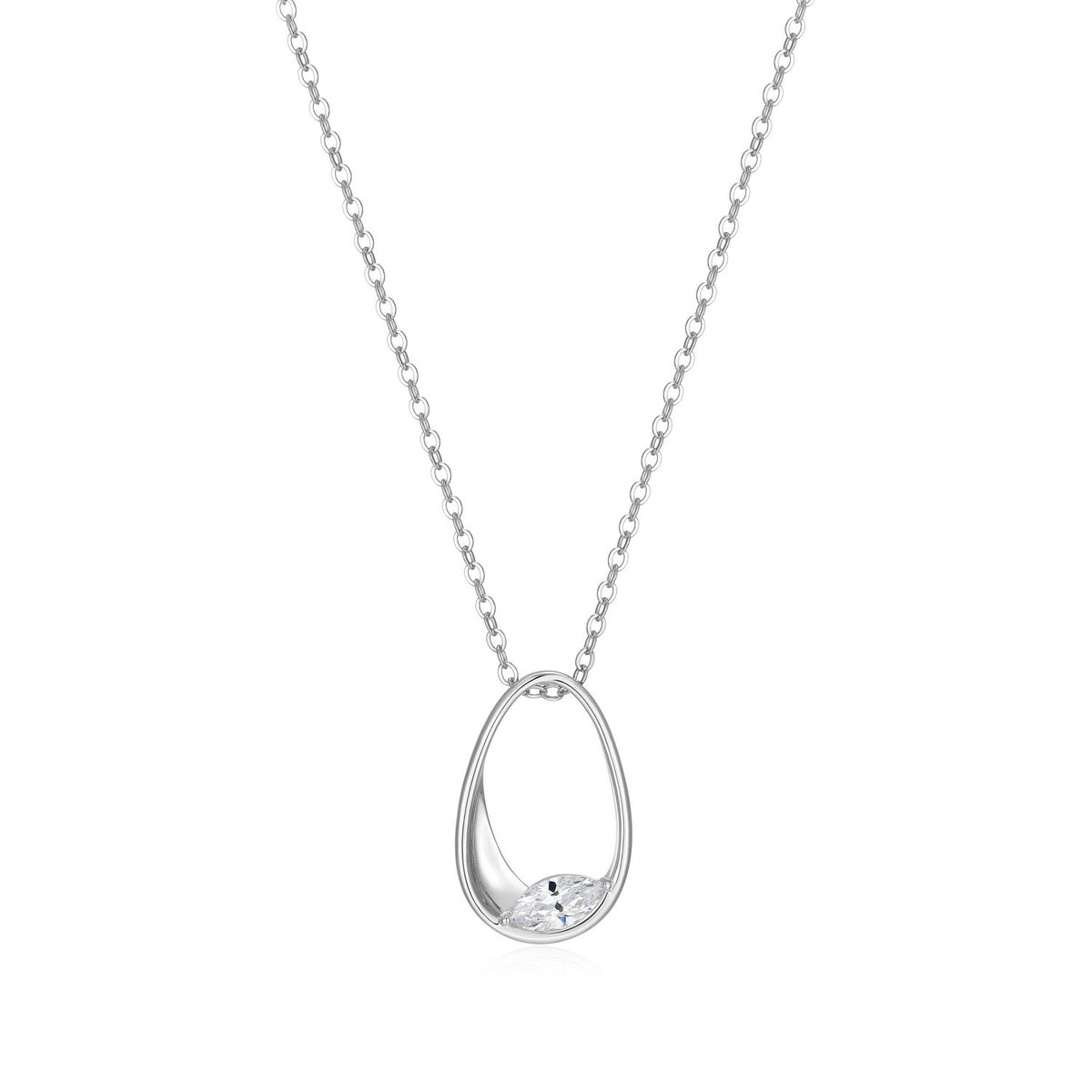 "Wink" Oval Pendant with Marquise CZ Stone