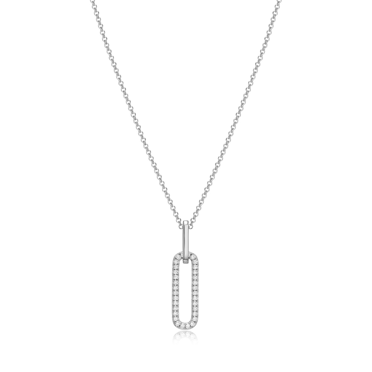Charles Garnier Silver Paperclip Link Pendant