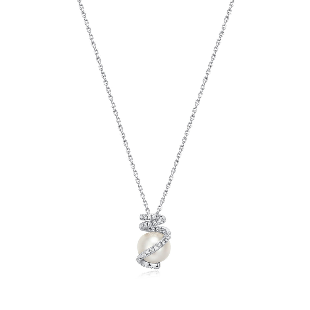 Charles Garnier Paris "New Mesh" Pearl & CZ Necklace