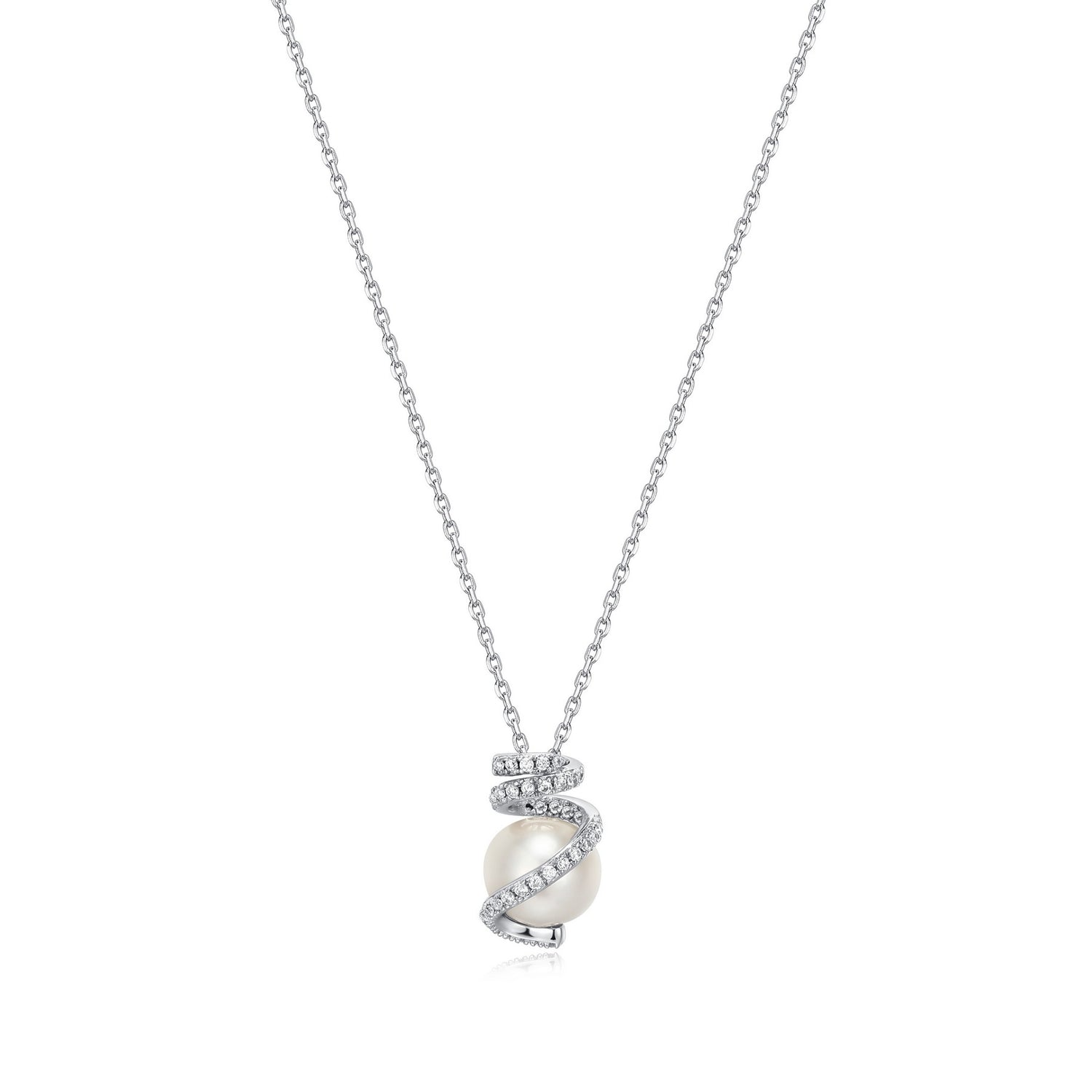 Charles Garnier Paris "New Mesh" Pearl & CZ Necklace