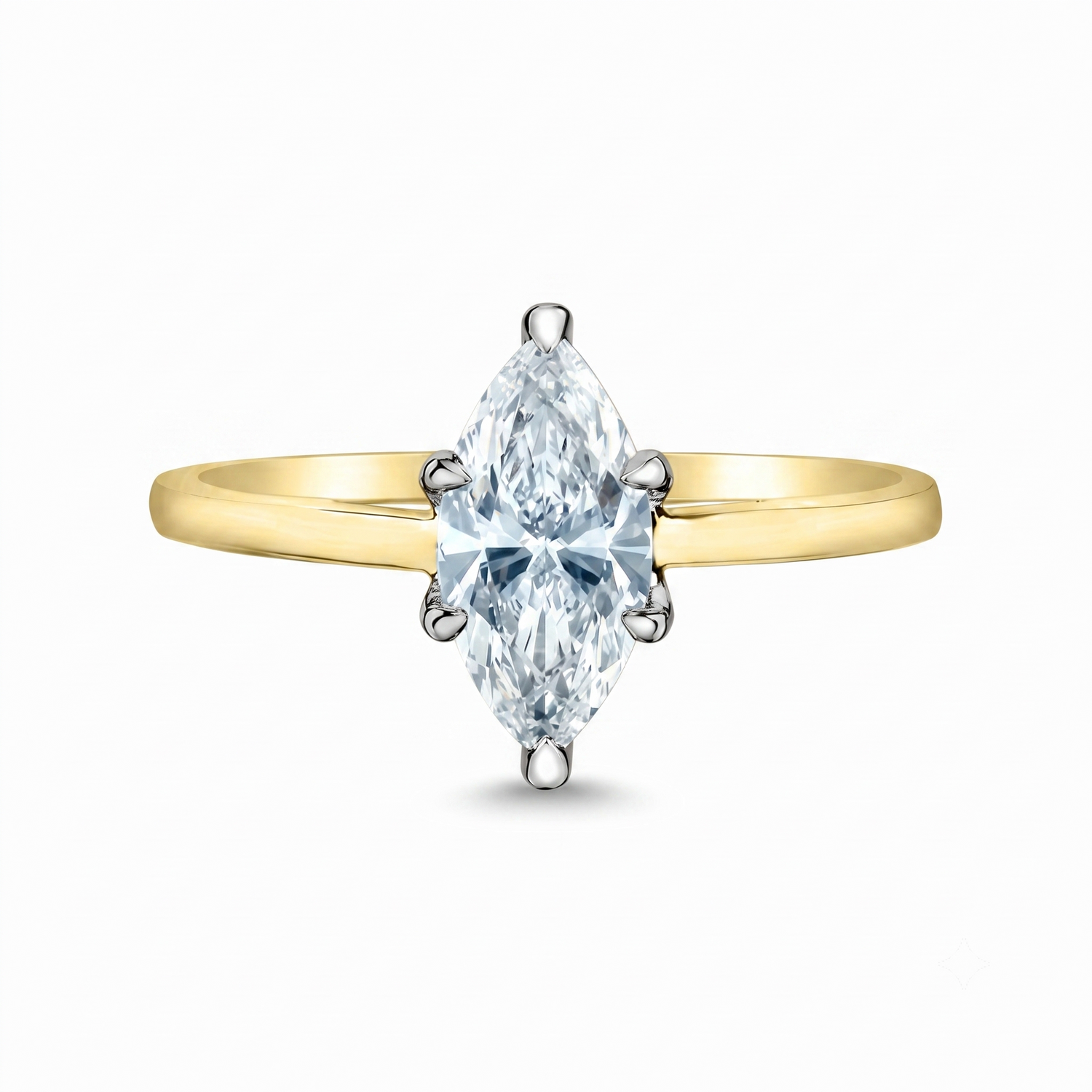 Diamond Evolution 14k Two-Tone 1.07ct Marquise Cut Lab-Grown Diamond Solitaire Ring