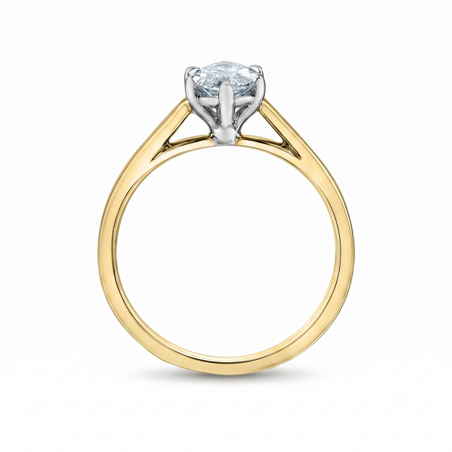 Diamond Evolution 14k Two-Tone 1.07ct Marquise Cut Lab-Grown Diamond Solitaire Ring