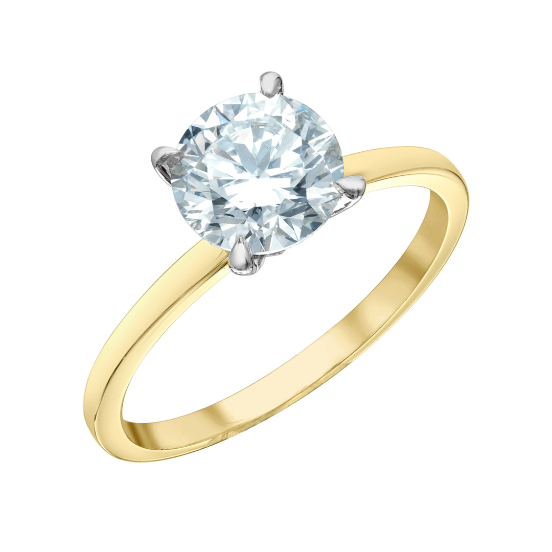 Diamond Evolution 14ky 0.70ct LG Round Cut Hidden Halo Engagement Ring 0.74tdw