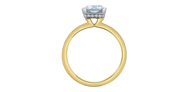 Lab-Grown Half Bezel Diamond Engagement Ring, 2.08TDW