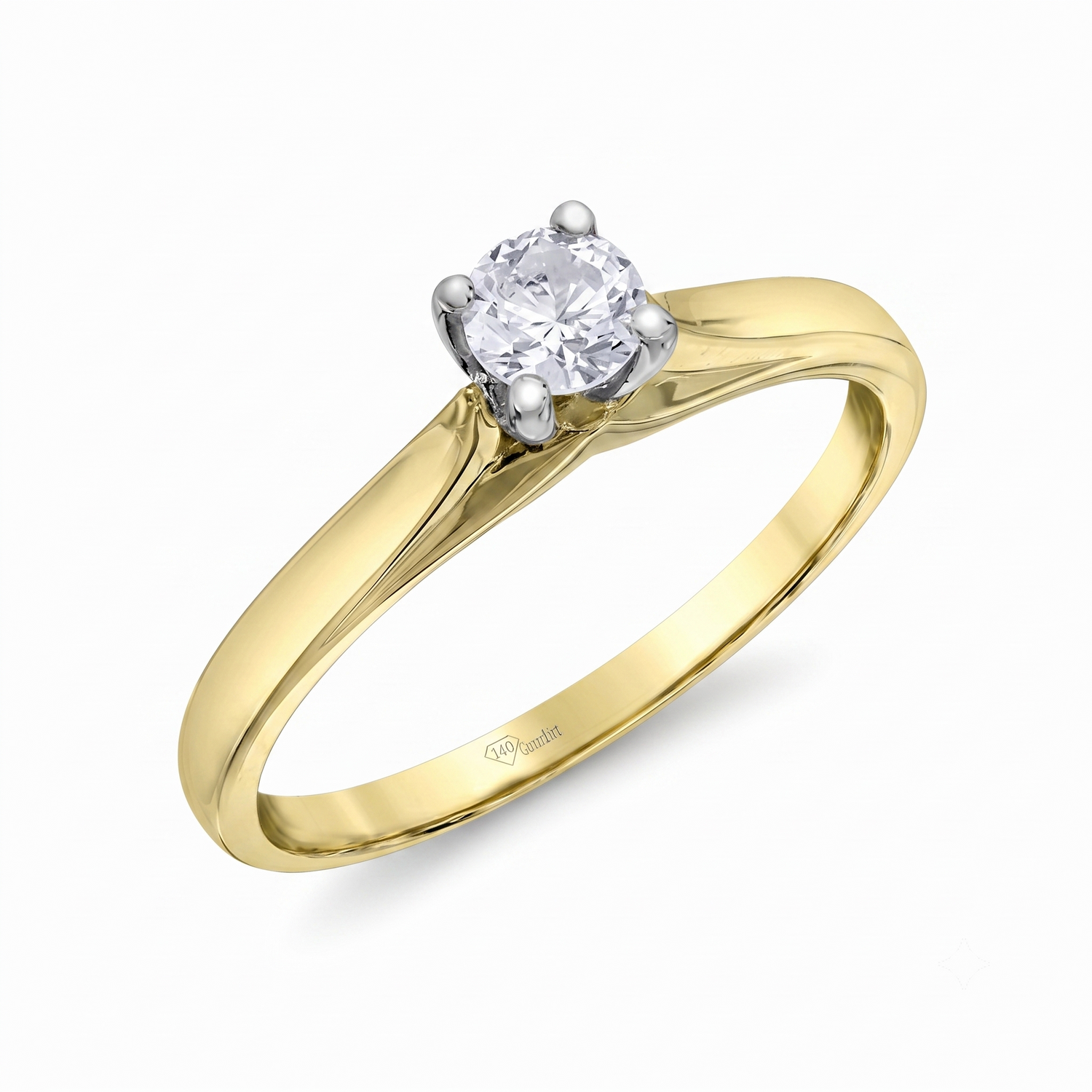 I Am Canadian Two-Tone Diamond Solitaire Ring, 0.31 CT