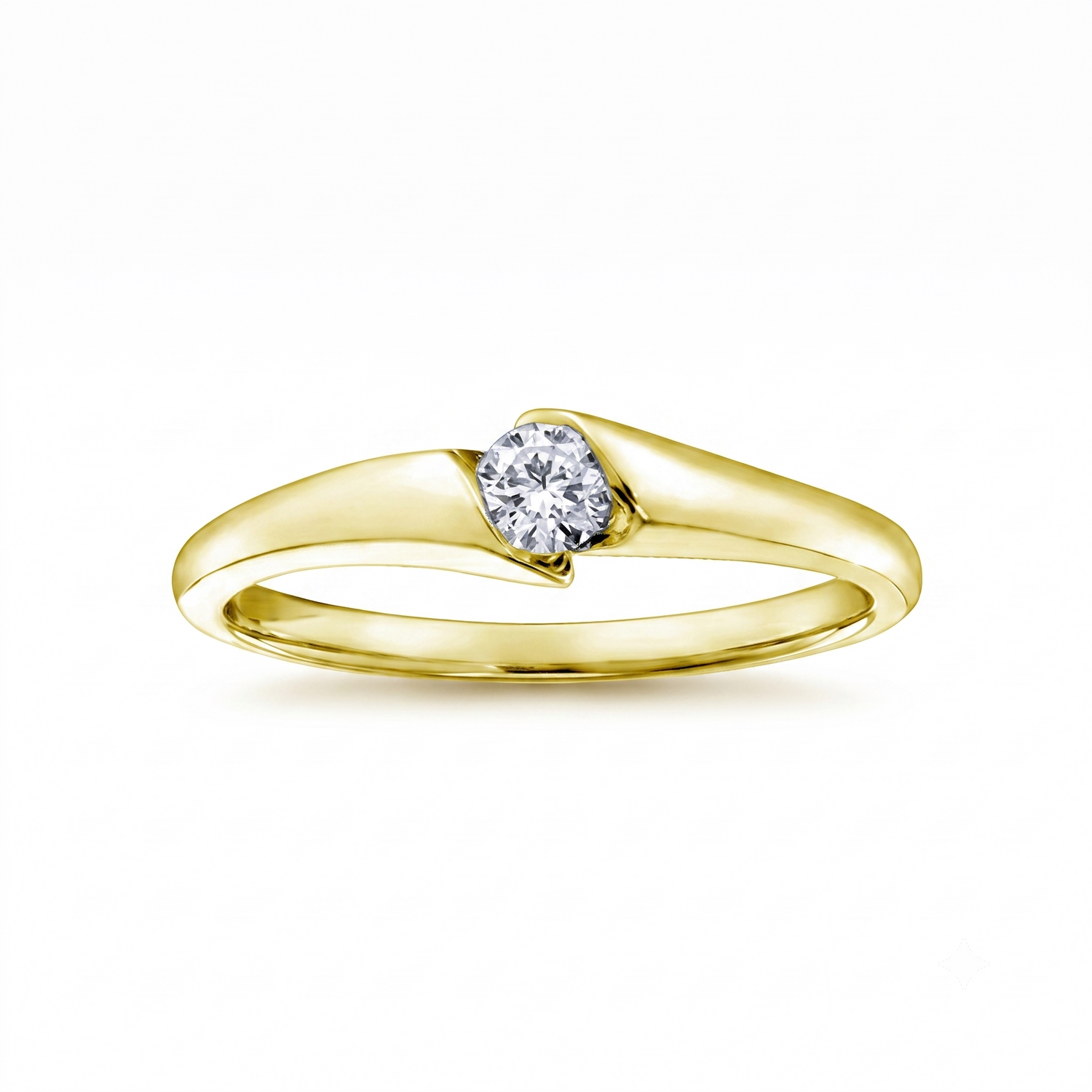 I Am Canadian 10k Gold Round Diamond Bypass Ring