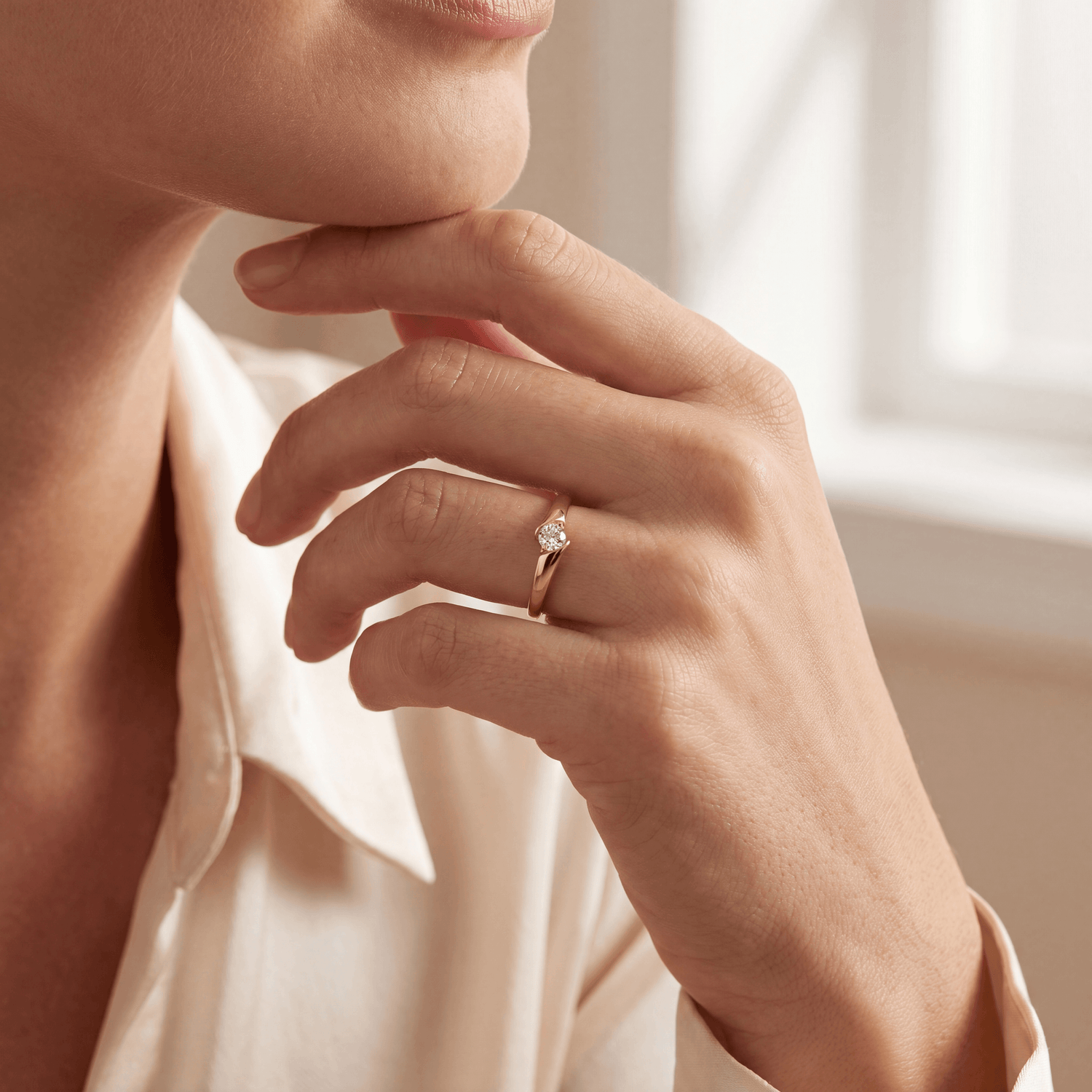 I Am Canadian 10k Gold Round Diamond Bypass Ring