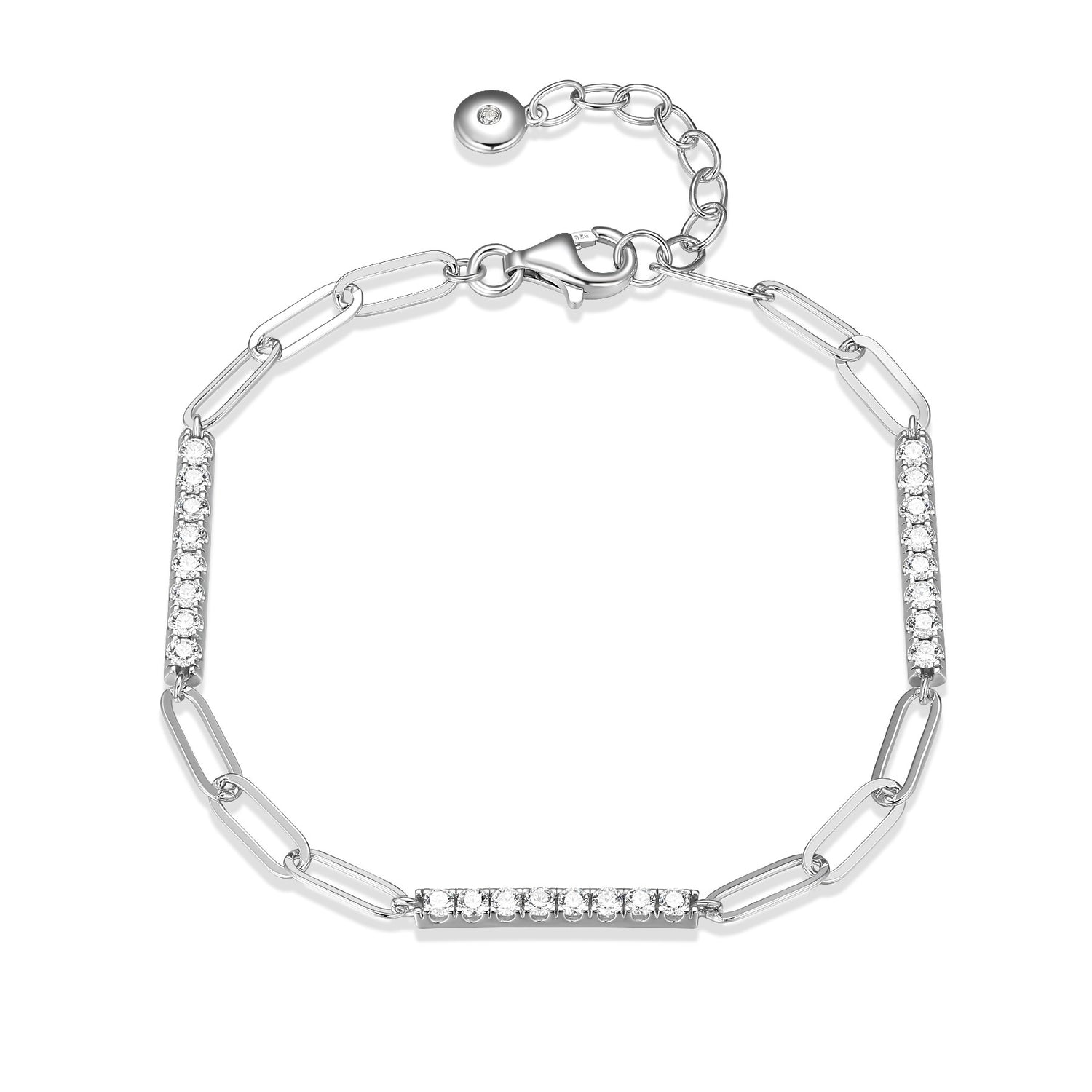 Reign Sterling Silver Paperclip Bracelet, 7.5"