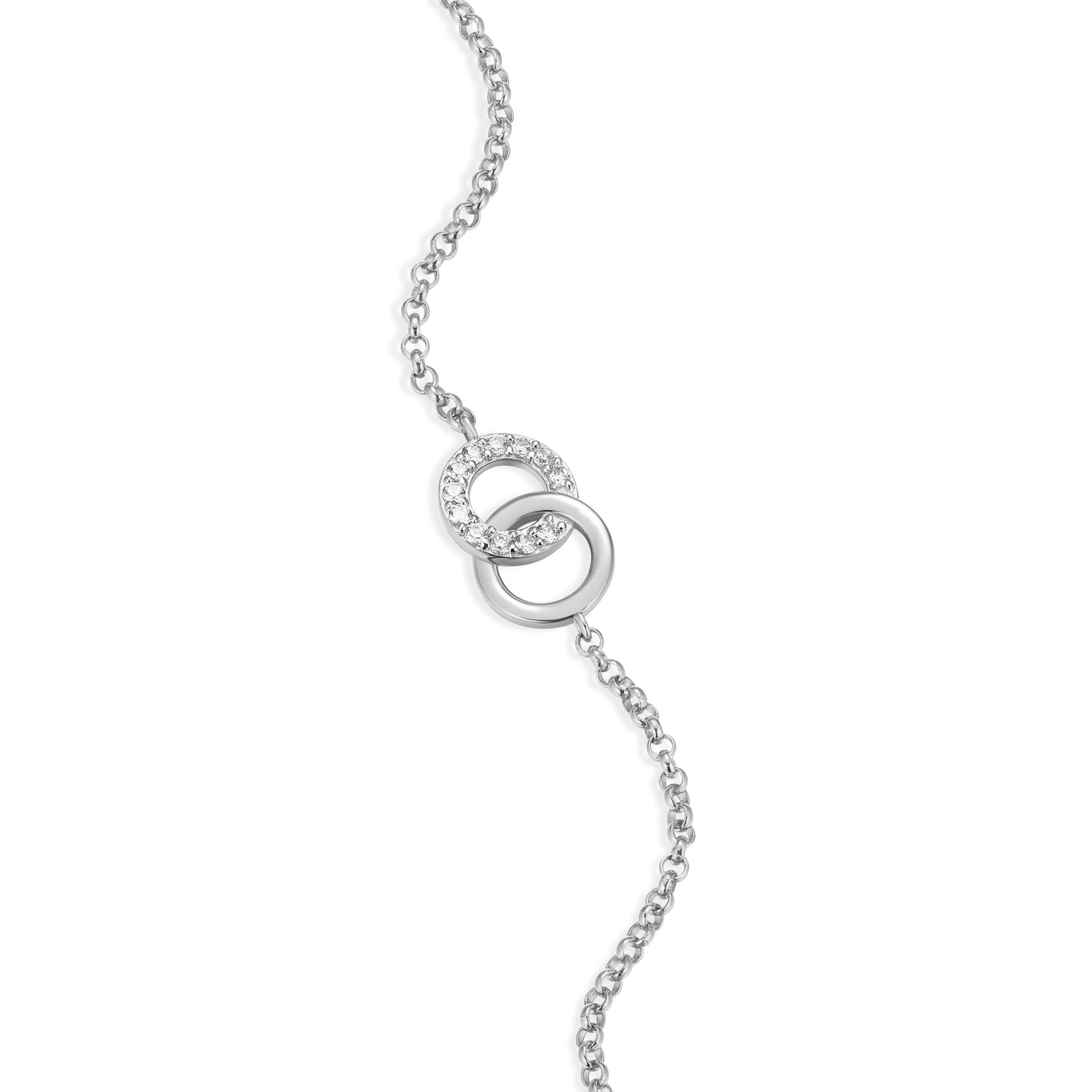 "M" Lab-Created Diamond Interlocking Circles Bracelet
