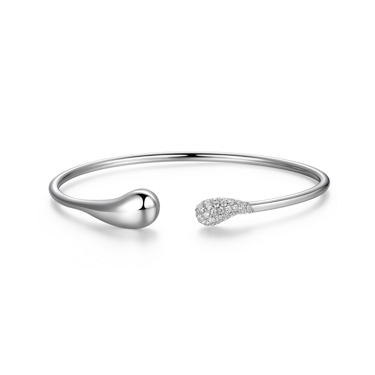 ELLE "Raindrop" Sterling Silver Bangle, 6.75"