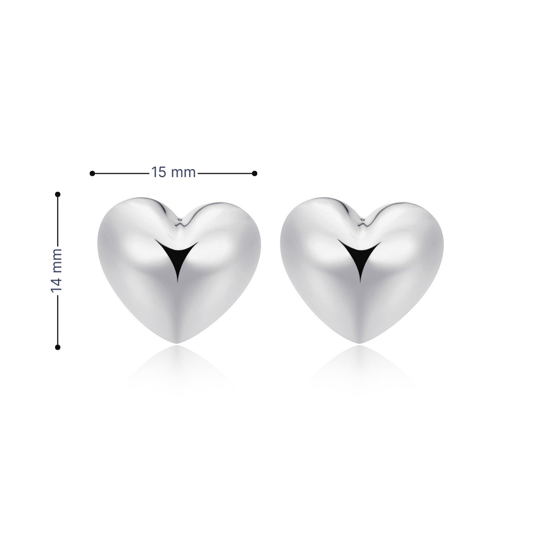 Puff Heart Stud Earrings