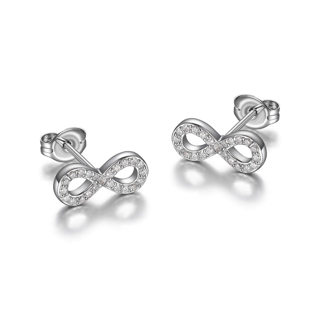 Silver Infinity Stud Earrings