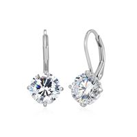 Solitaire Leverback Earrings