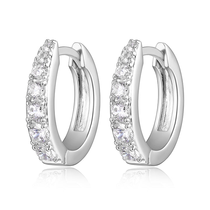 Graduated Channel Set Oval Hoop Earrings