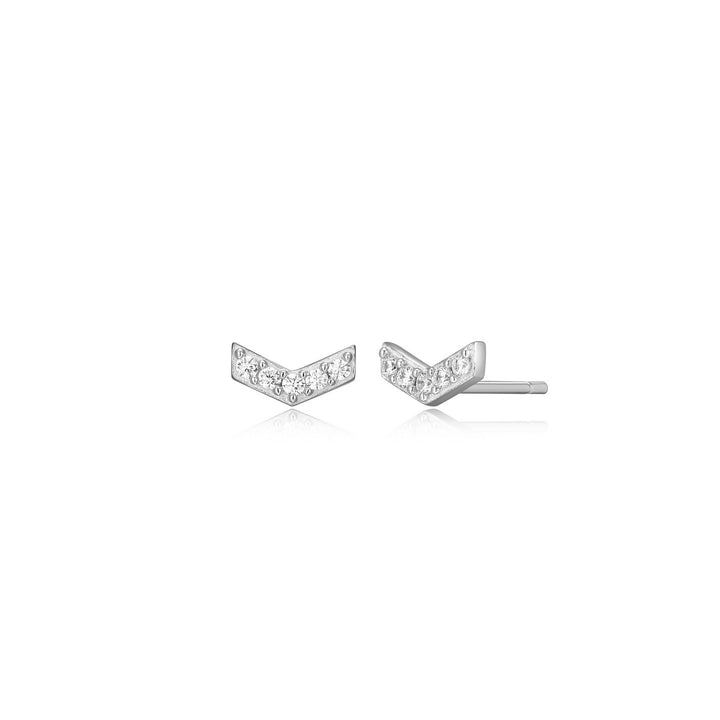 V-stud Earrings, 0.10tdw