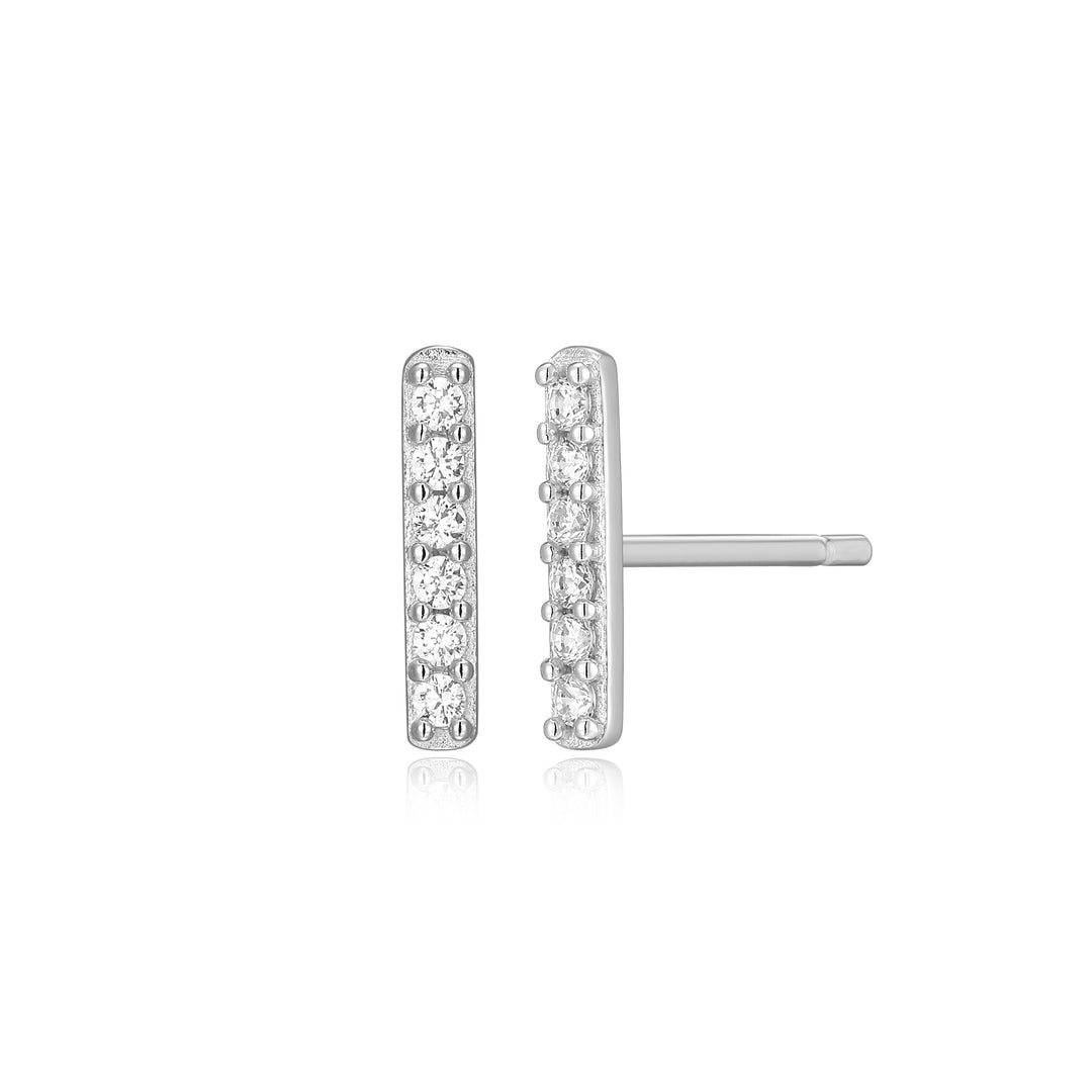 Bar Stud Earrings, 0.096tdw