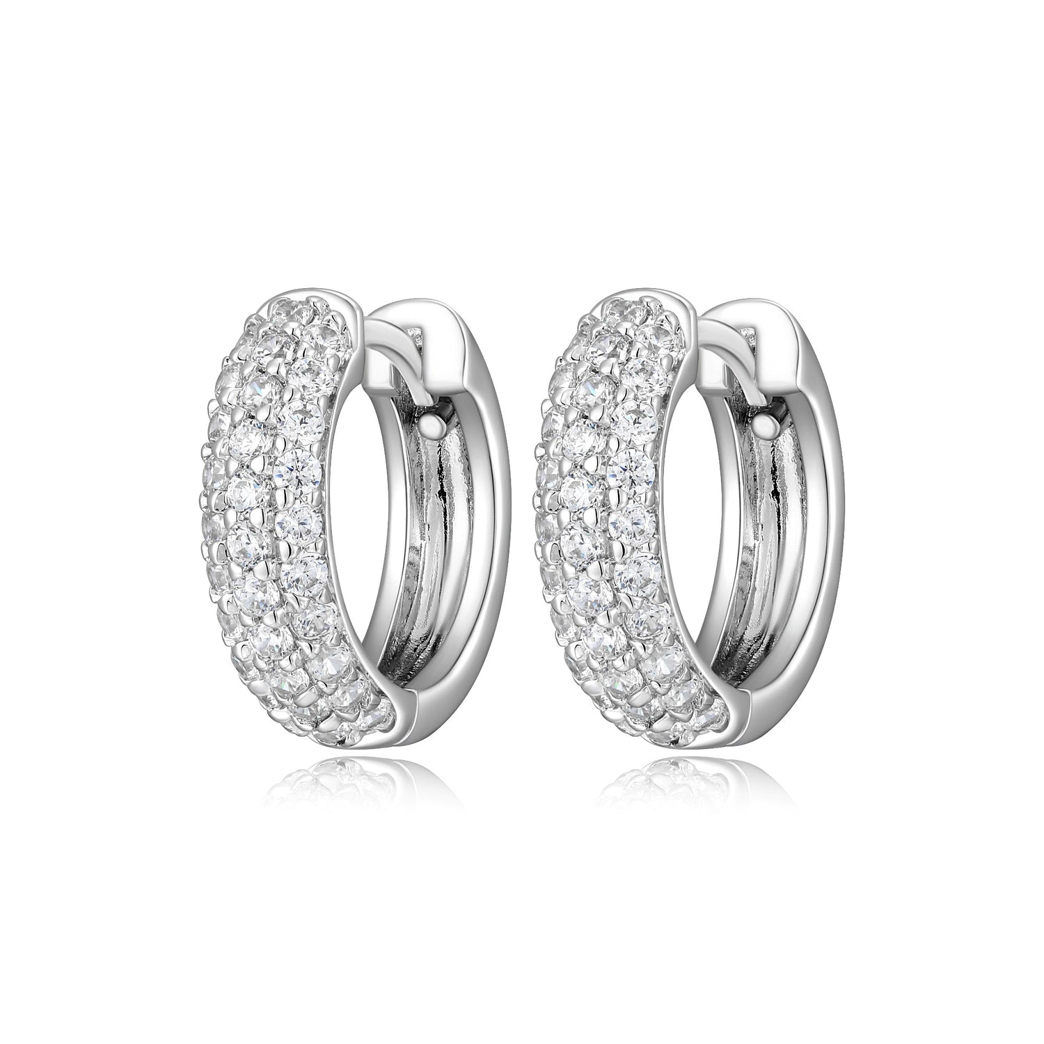 Hoop Earrings with CZ Accents