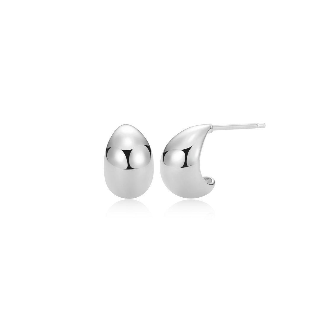 Small Curved Puffy Teardrop Stud Earrings